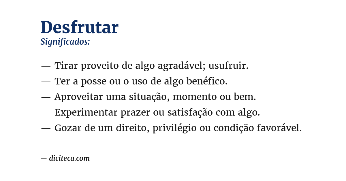 Significado de desfrutar