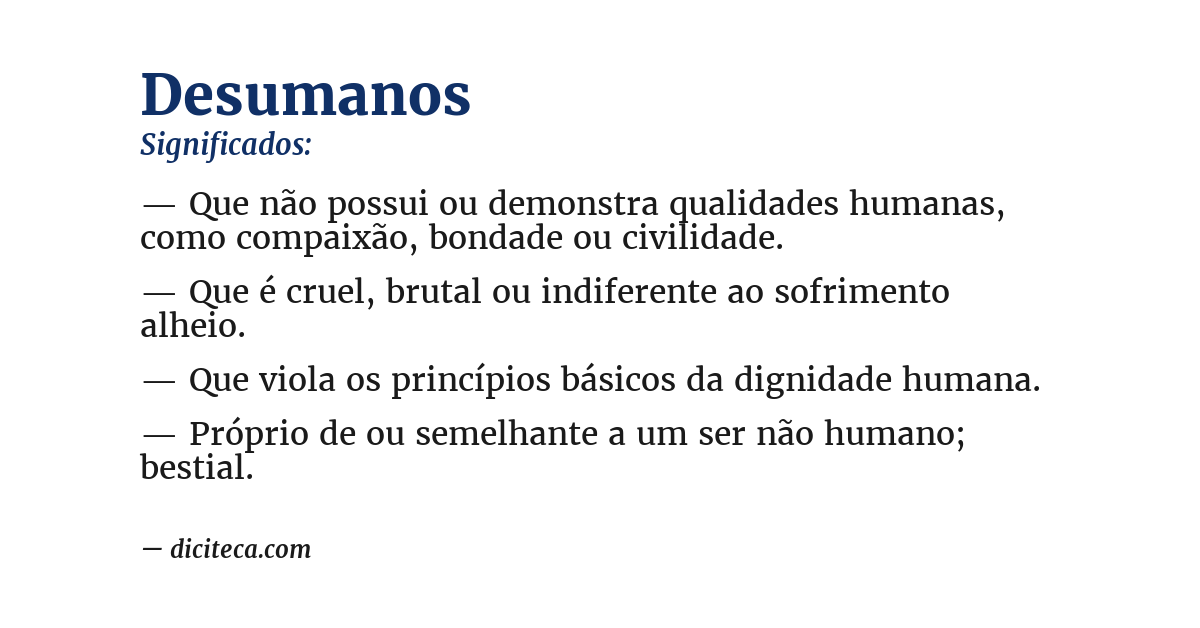 Significado de desumanos