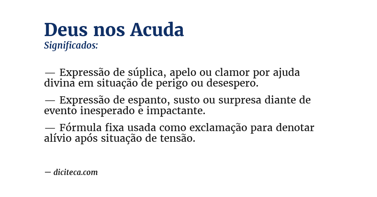 Significado de deus nos acuda