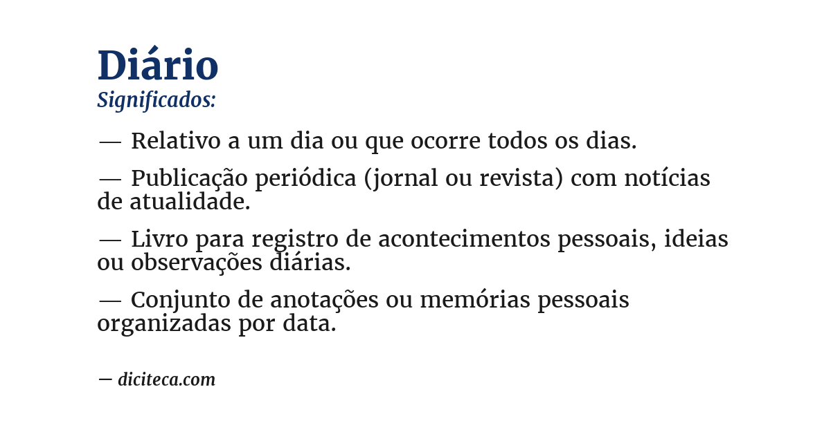Significado de diário