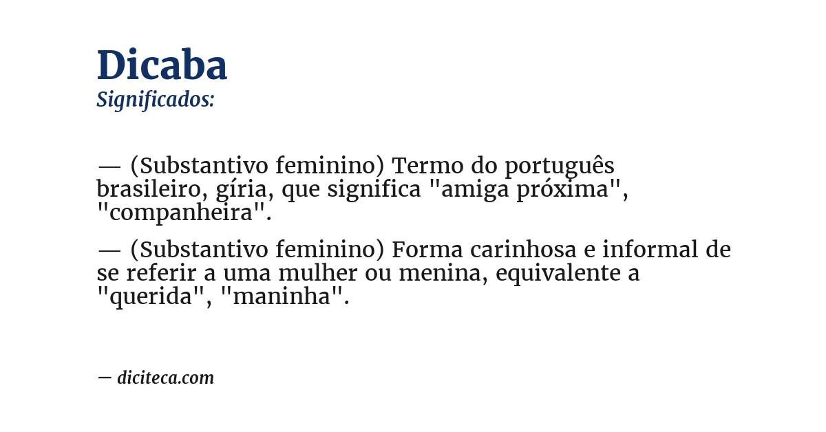 Significado de dicaba