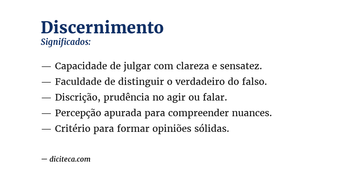 Significado de discernimento