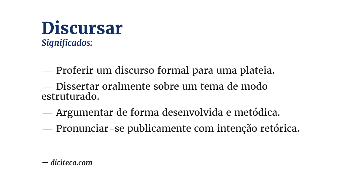 Significado de discursar