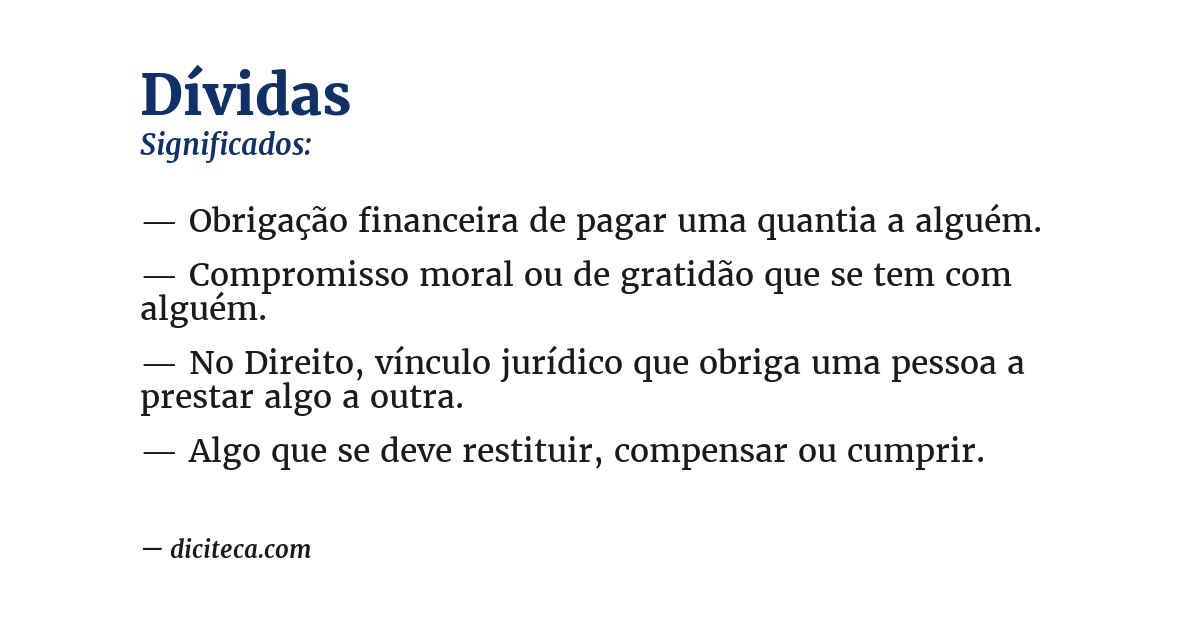 Significado de dívidas