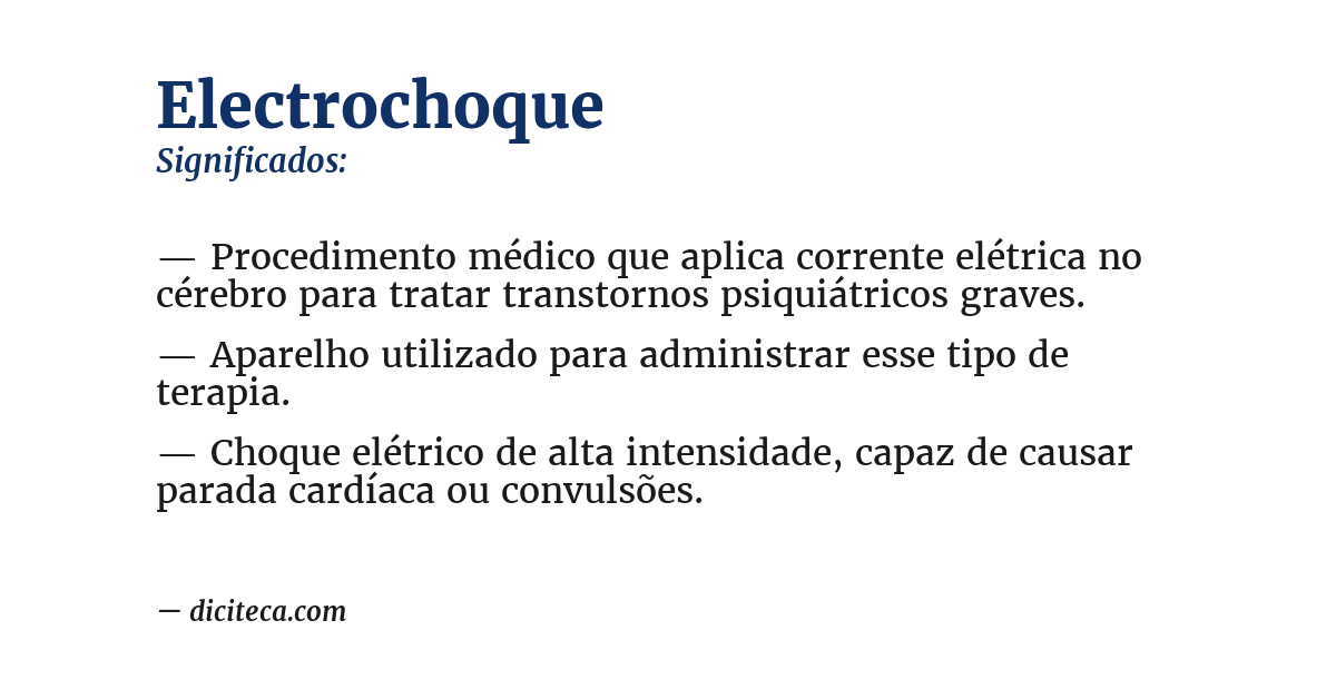 Significado de electrochoque