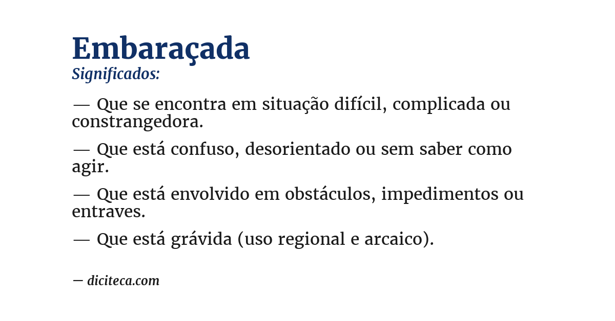 Significado de embaraçada