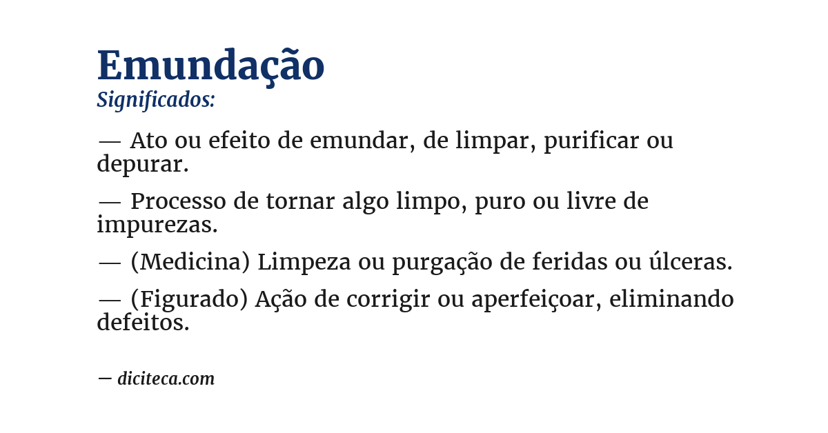 Significado de emundação