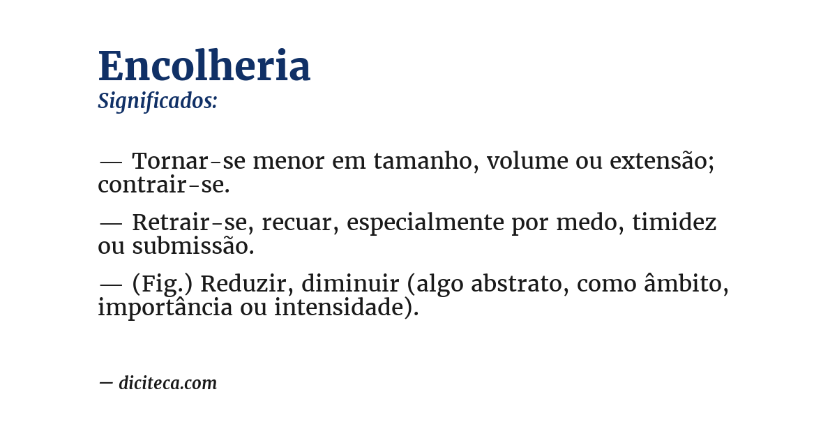 Significado de encolheria