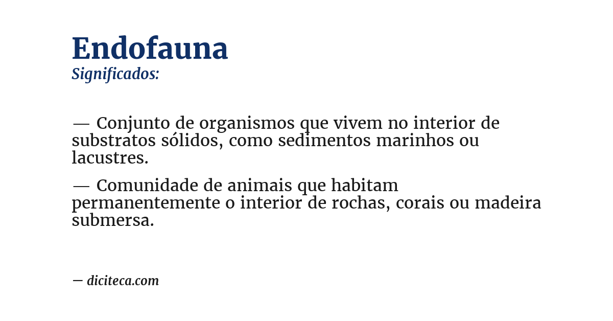 Significado de endofauna