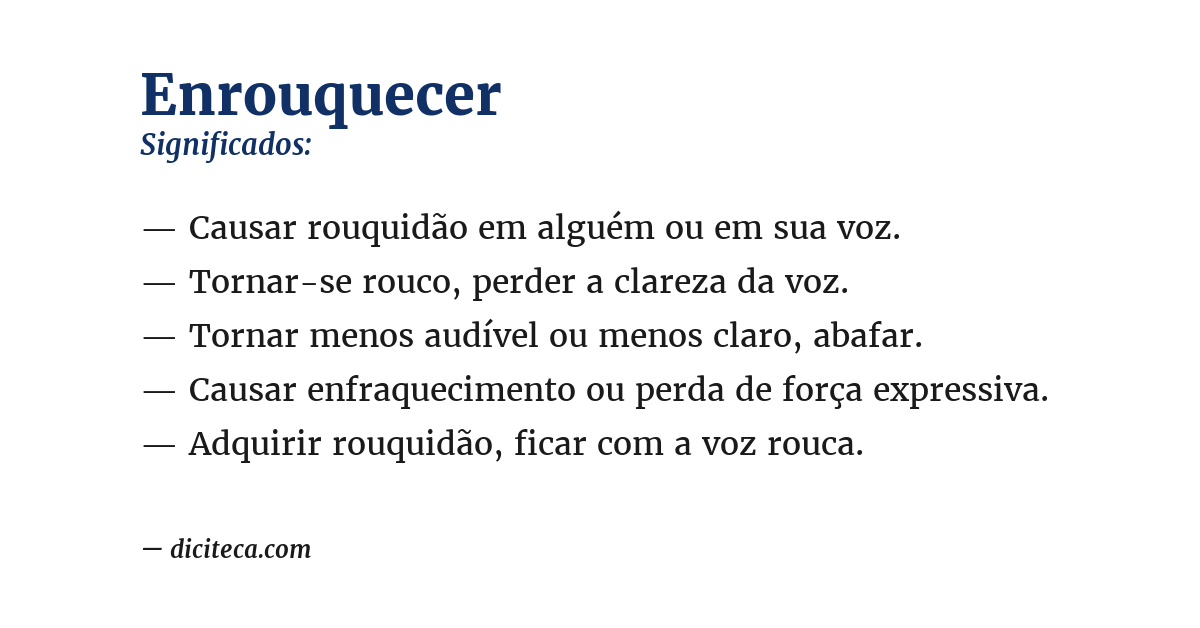 Significado de enrouquecer