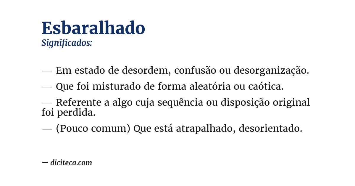 Significado de esbaralhado