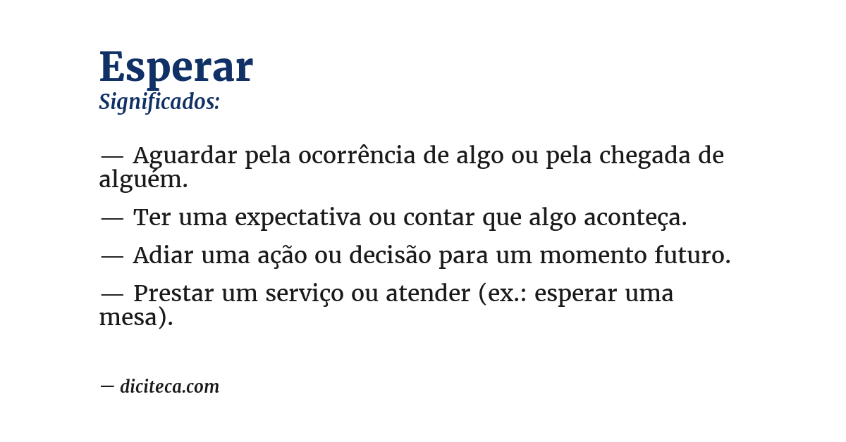 Significado de esperar