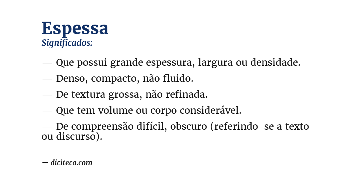 Significado de espessa