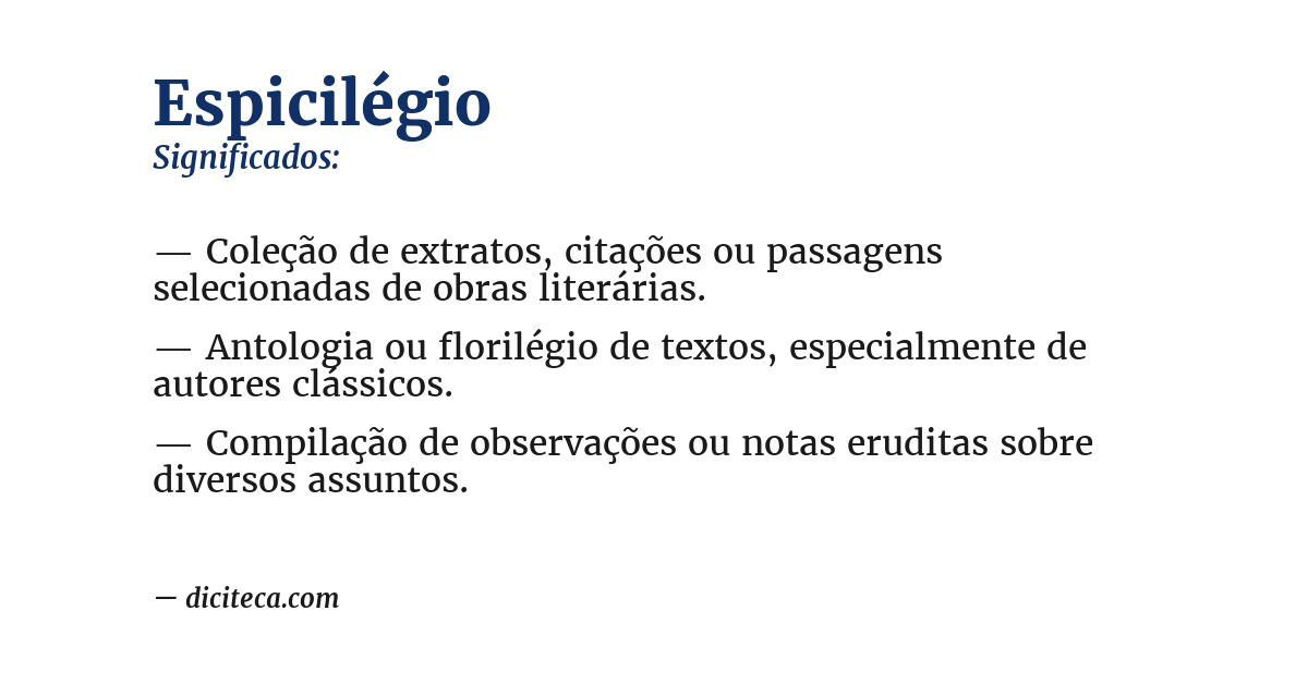 Significado de espicilégio
