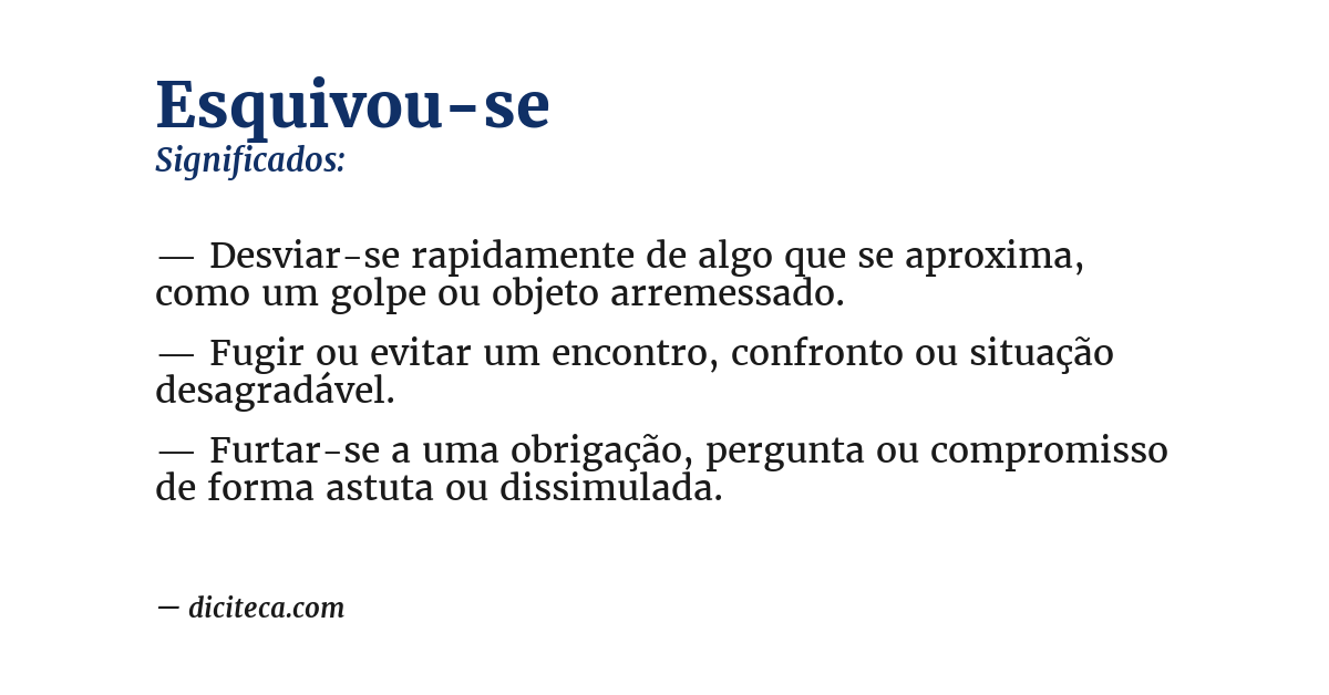 Significado de esquivou-se