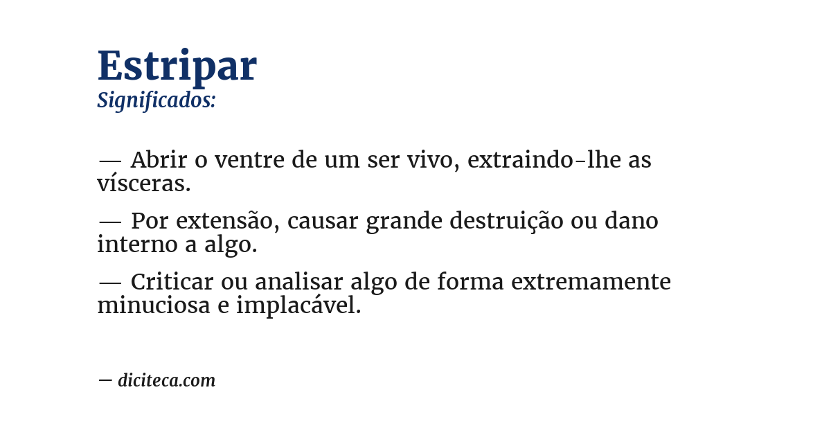 Significado de estripar