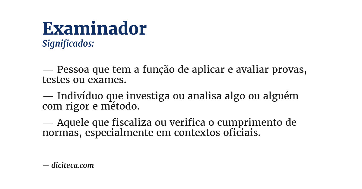 Significado de examinador