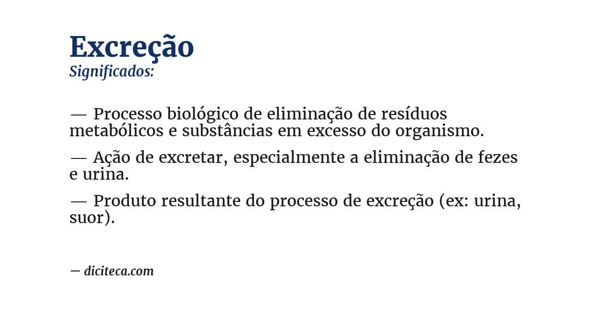 Significado de excreção