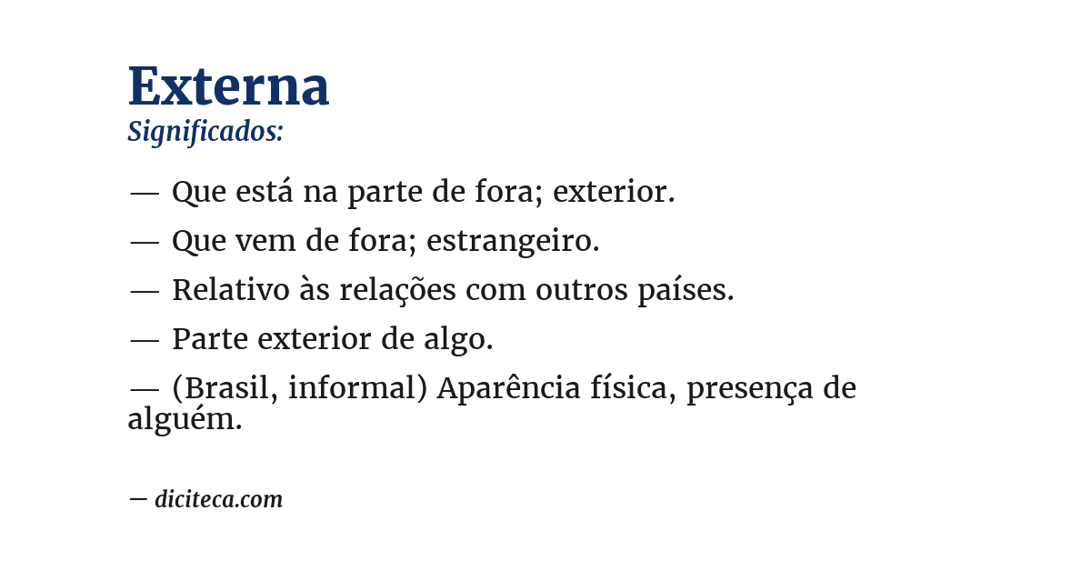 Significado de externa