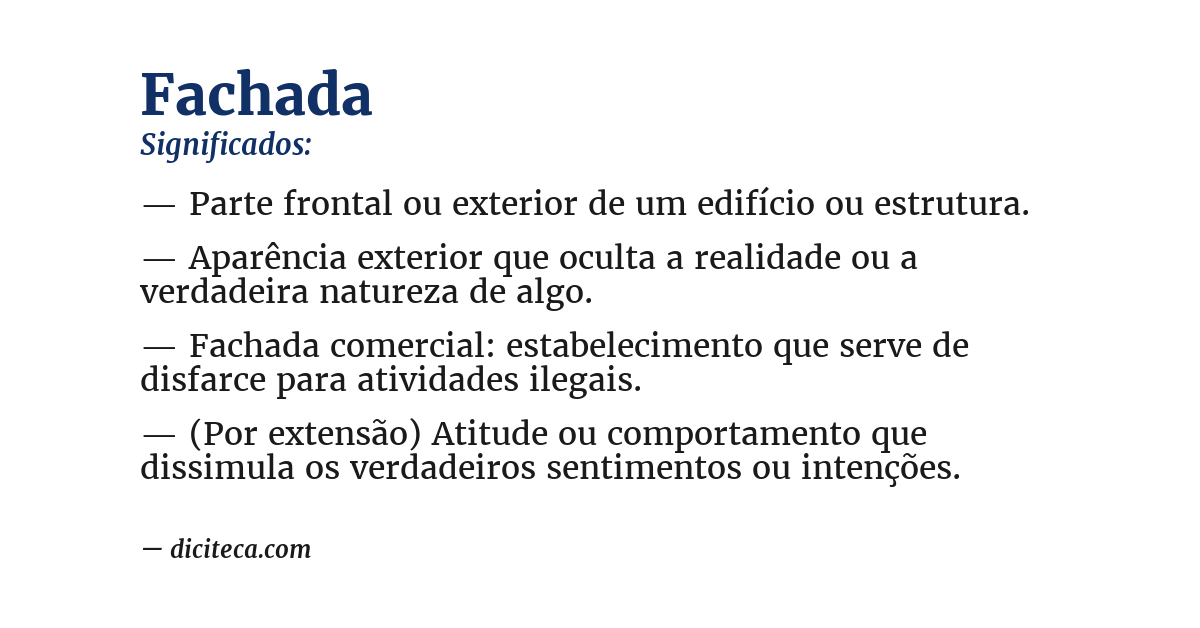 Significado de fachada