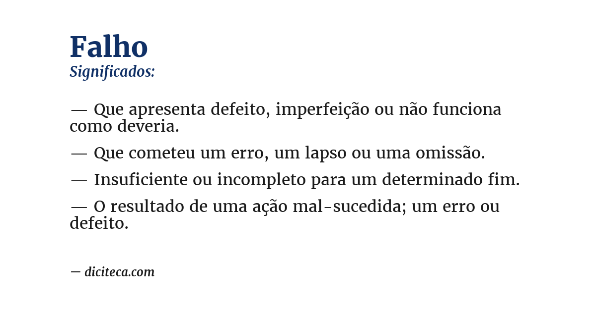Significado de falho