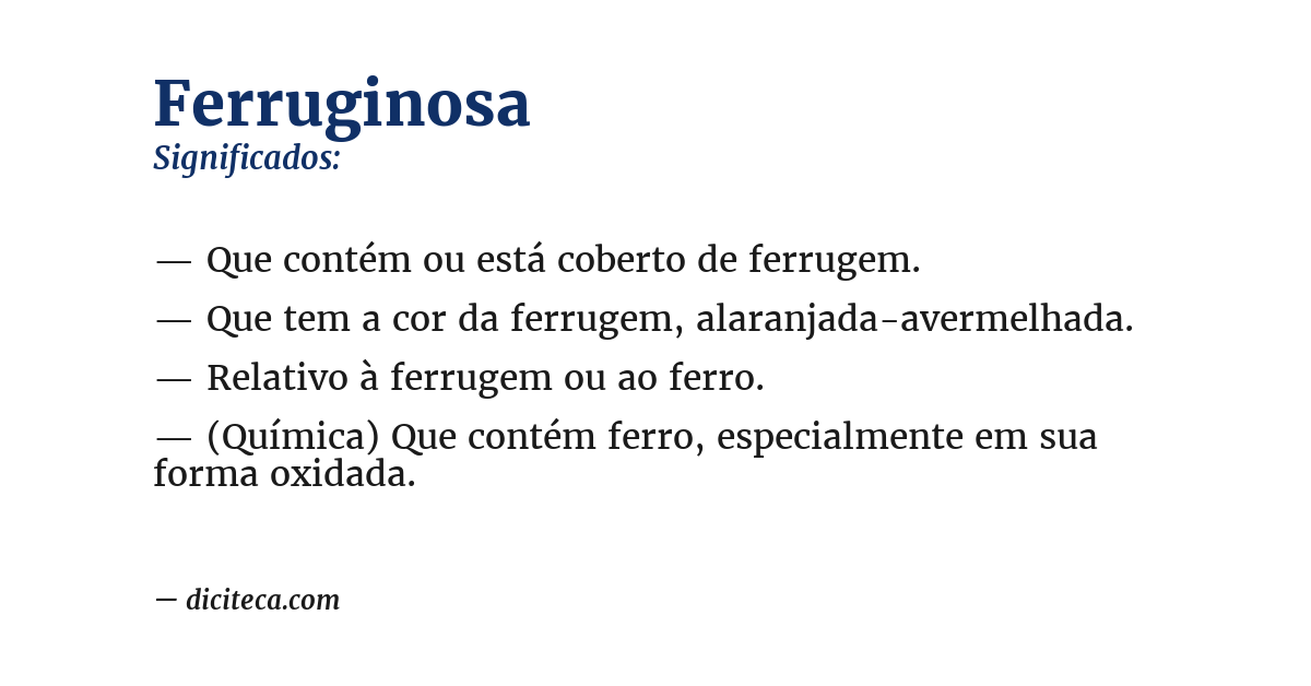 Significado de ferruginosa