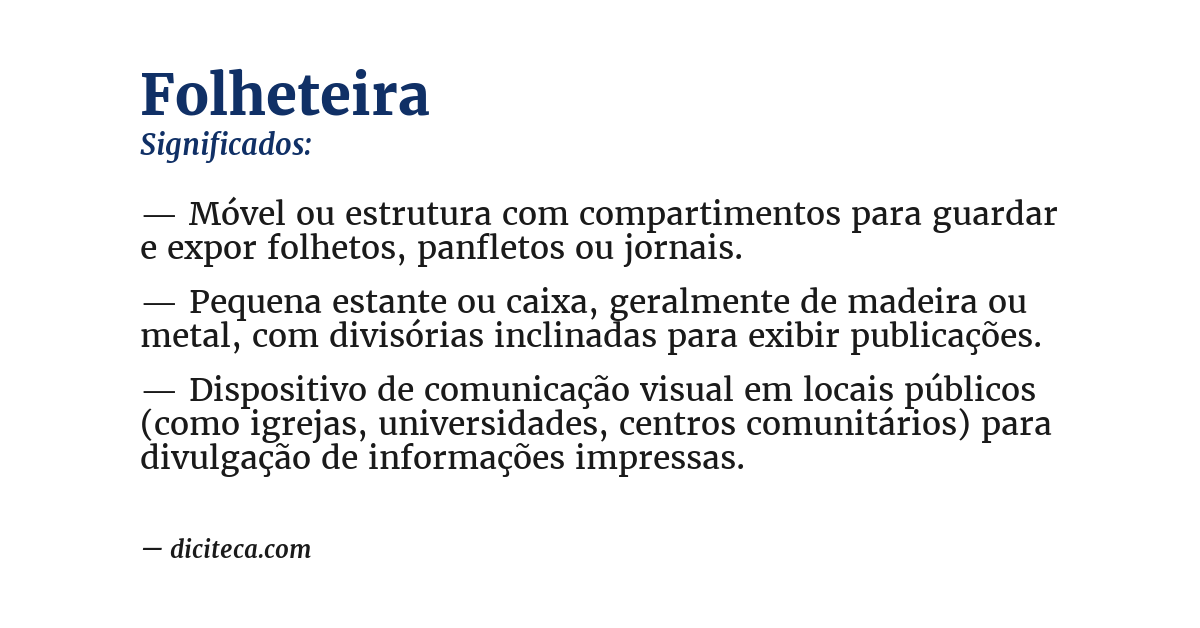 Significado de folheteira