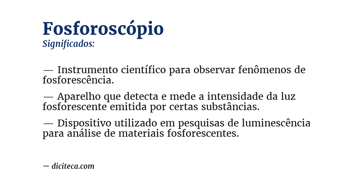 Significado de fosforoscópio