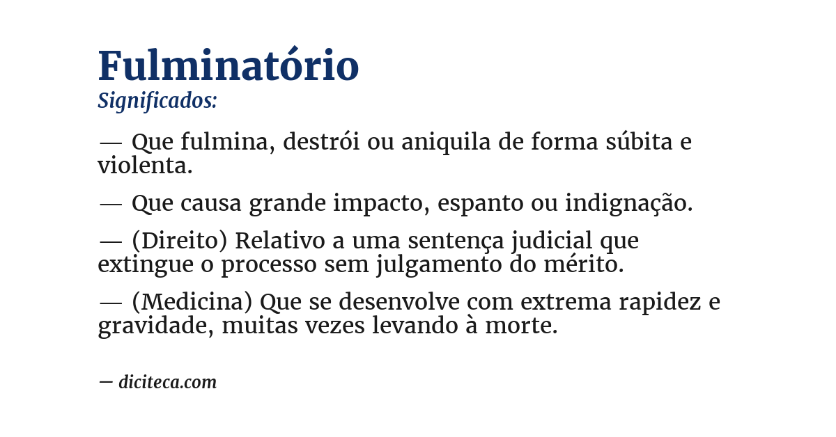 Significado de fulminatório