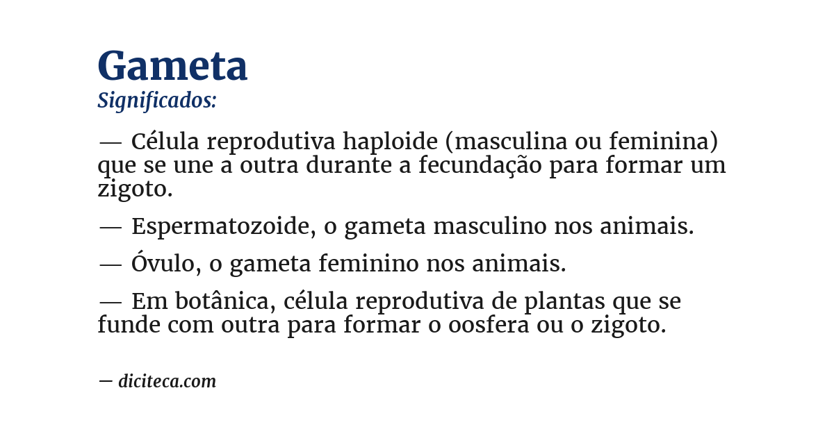 Significado de gameta