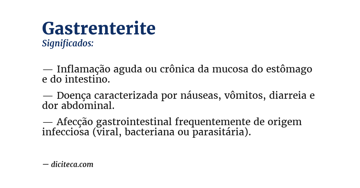 Significado de gastrenterite