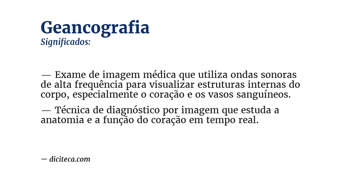 Significado de geancografia