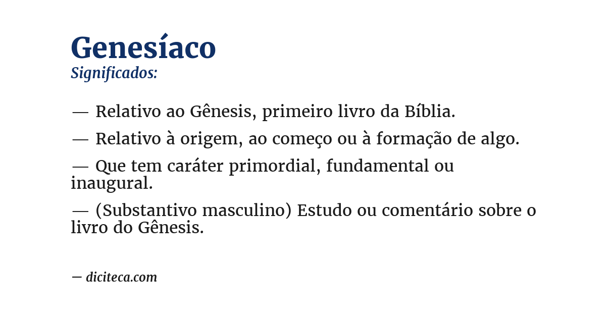 Significado de genesíaco