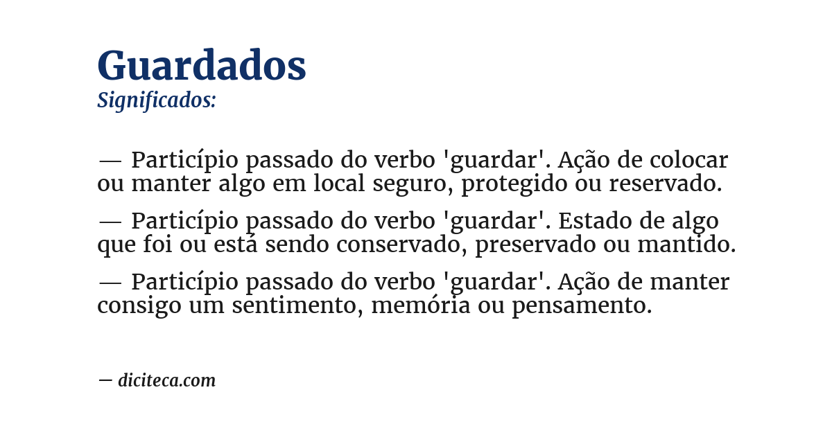 Significado de guardados
