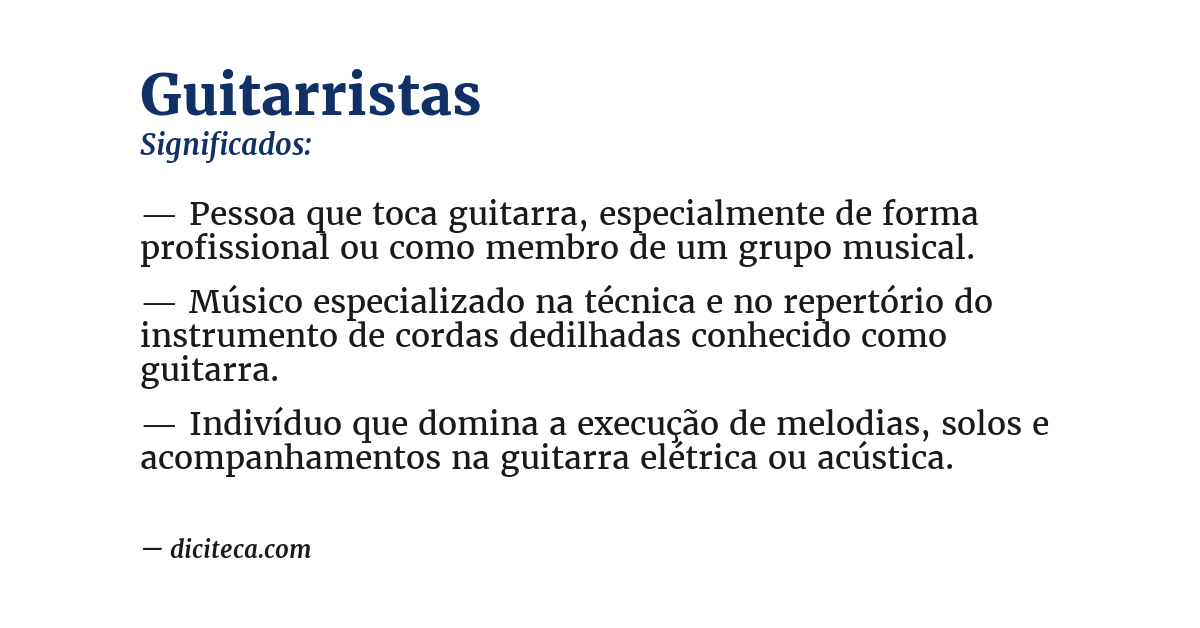 Significado de guitarristas