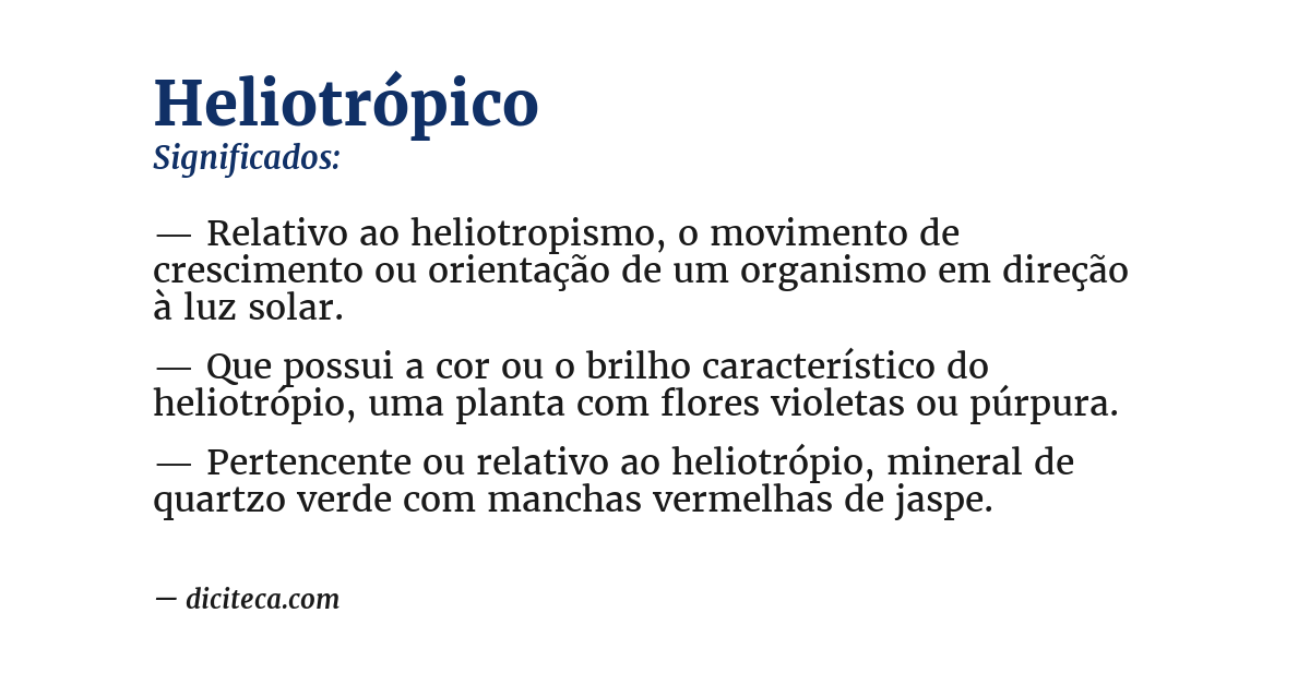 Significado de heliotrópico
