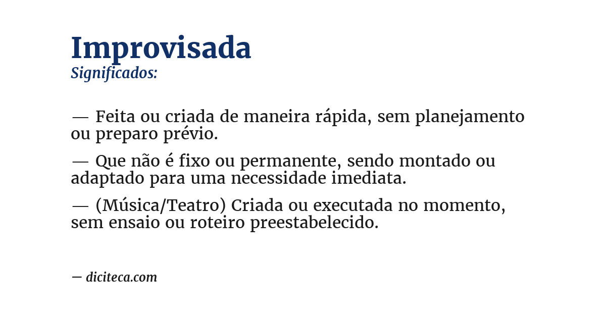 Significado de improvisada