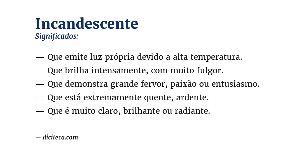 Significado de incandescente
