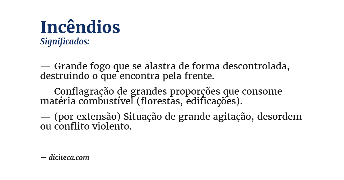 Significado de incêndios