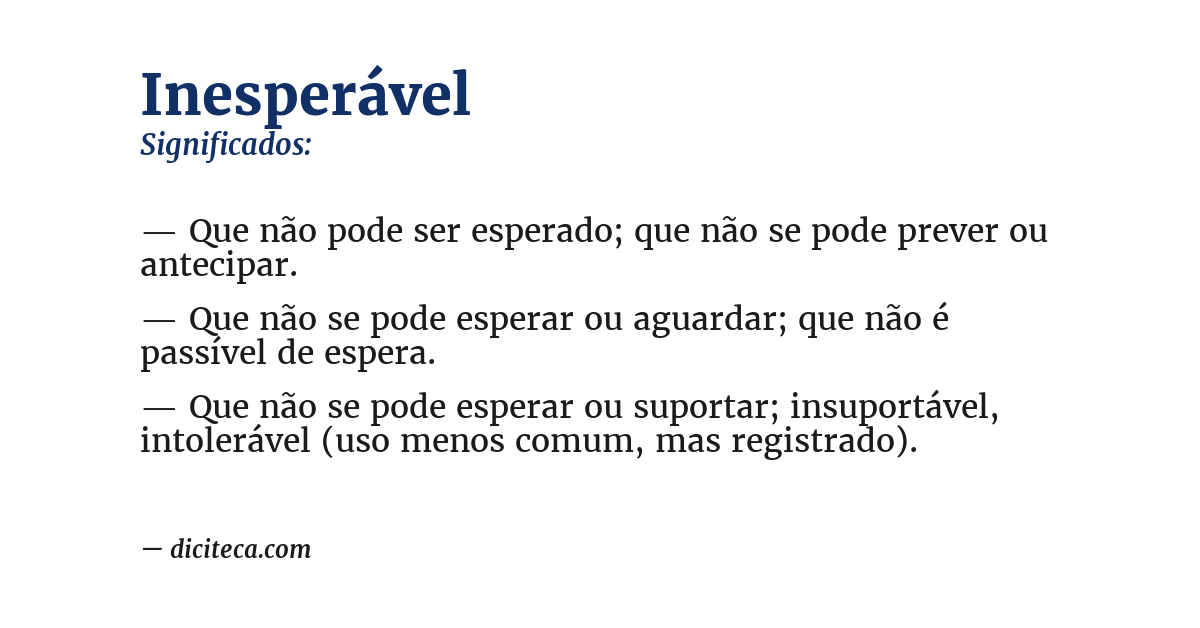 Significado de inesperável