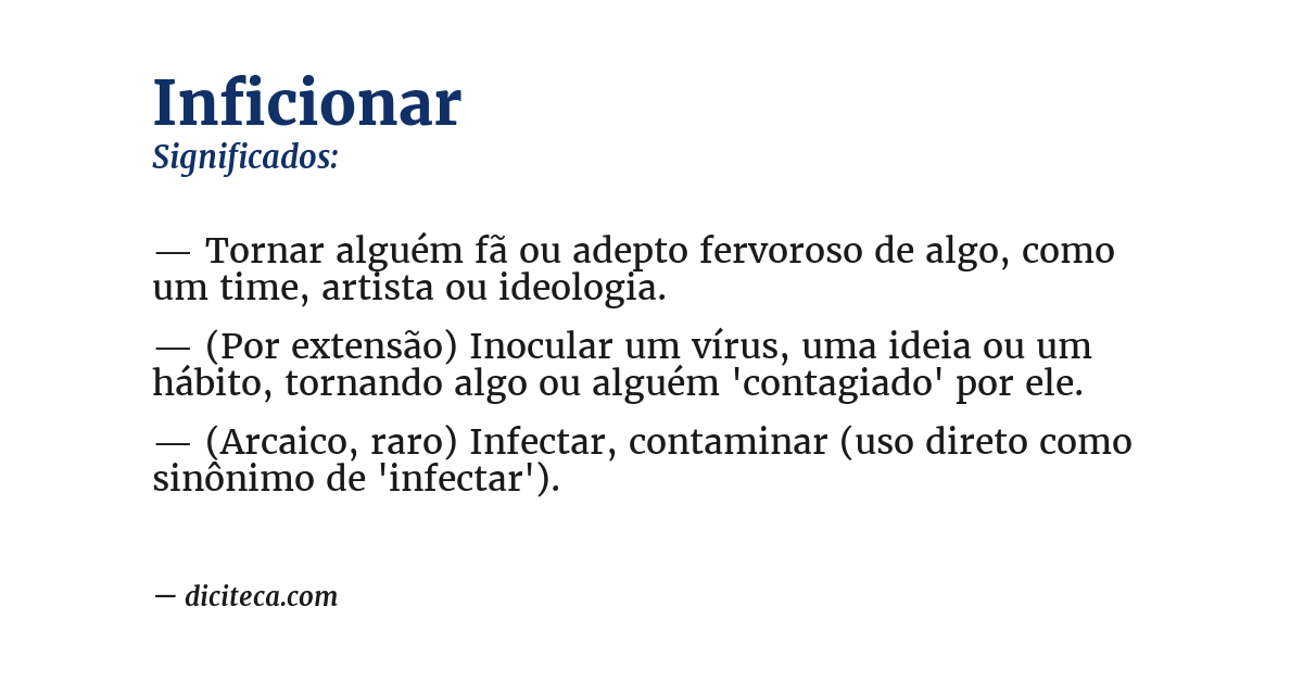 Significado de inficionar