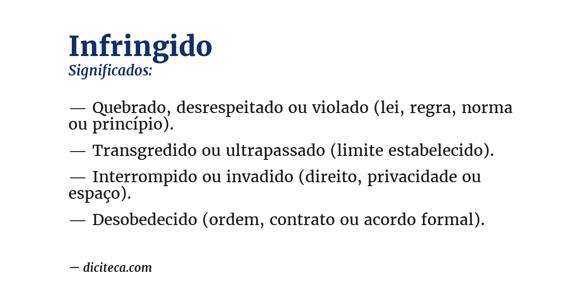 Significado de infringido