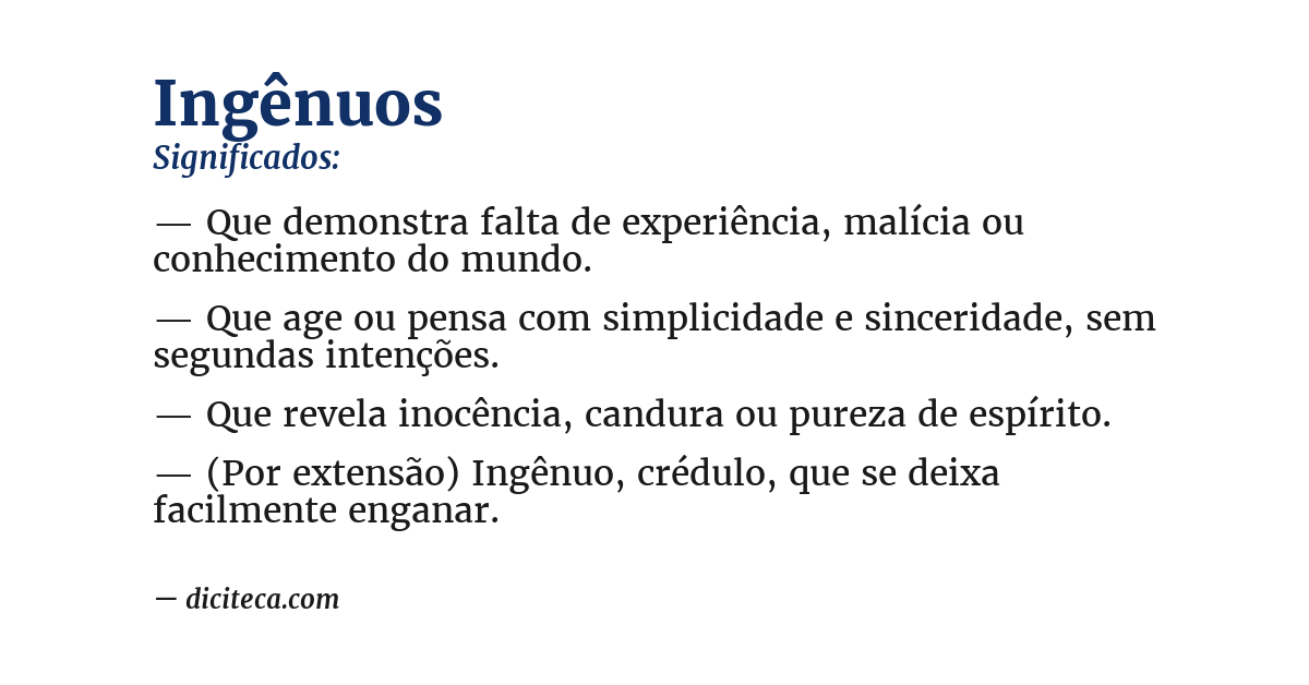 Significado de ingênuos
