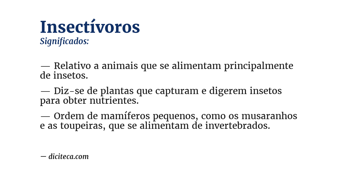 Significado de insectívoros