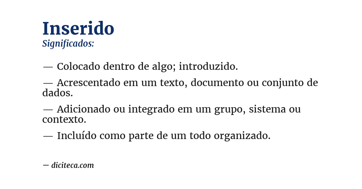Significado de inserido
