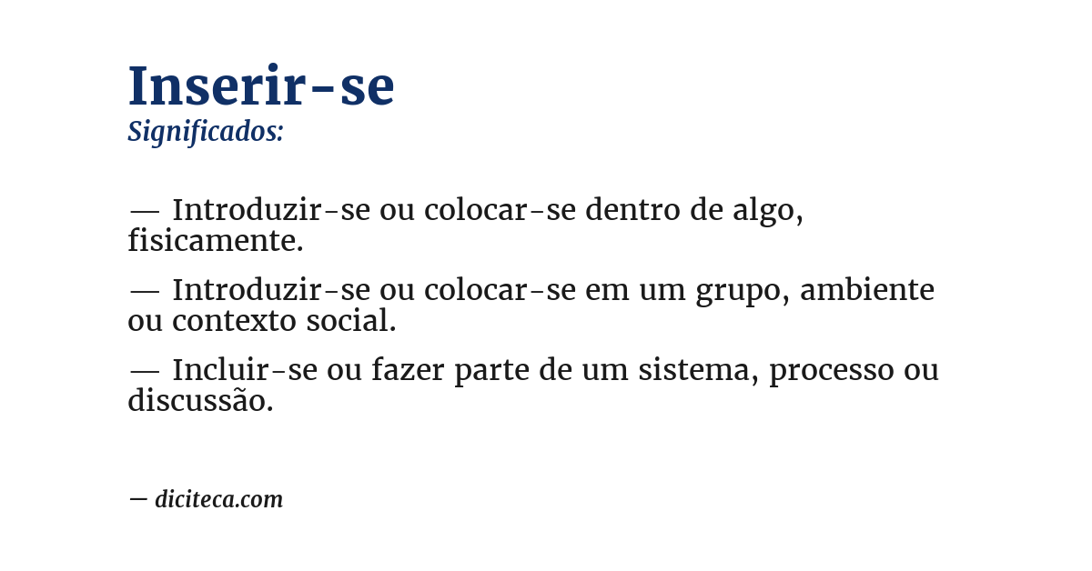 Significado de inserir-se