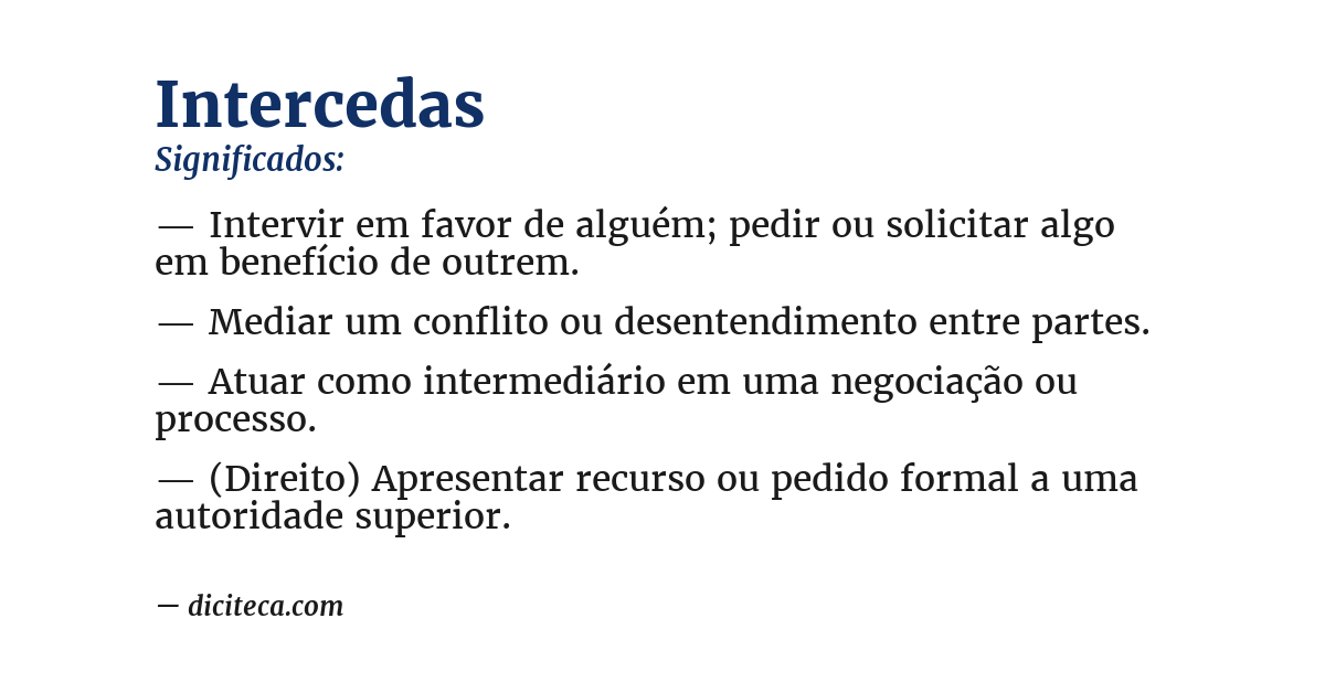 Significado de intercedas