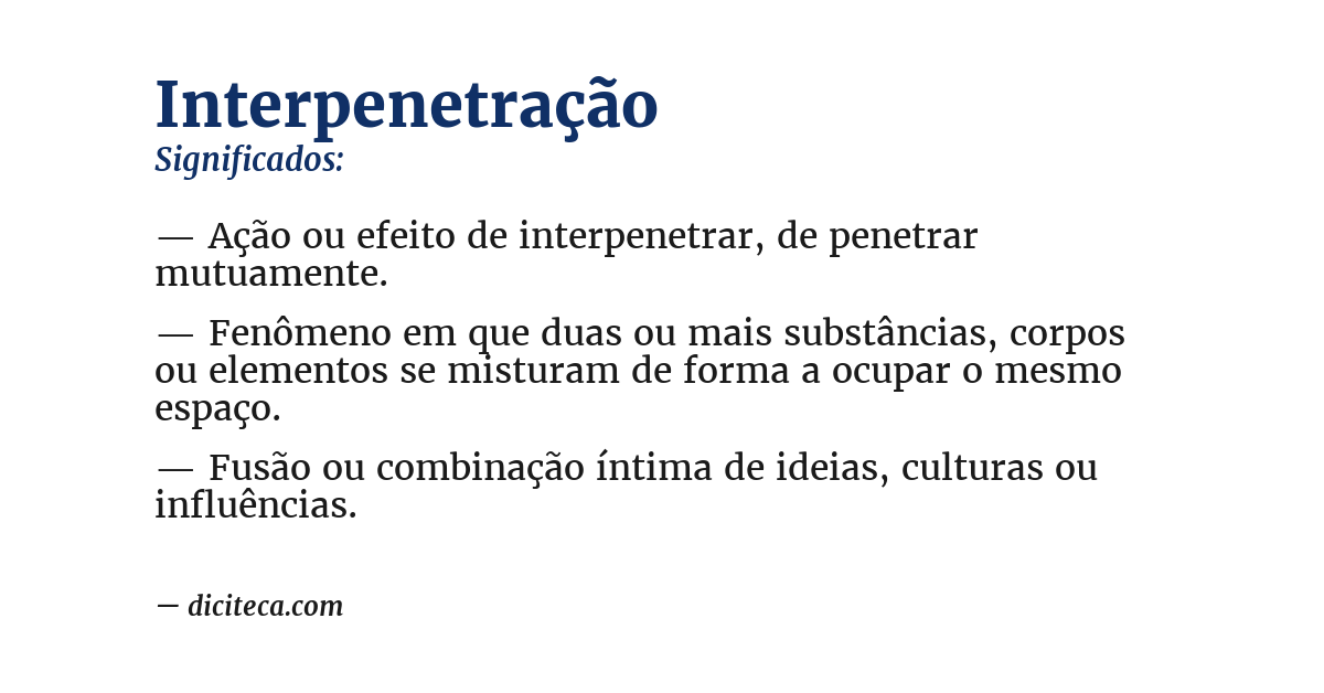 Significado de interpenetração