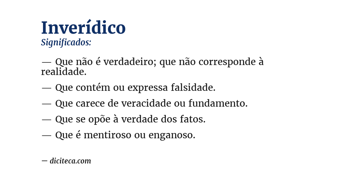 Significado de inverídico