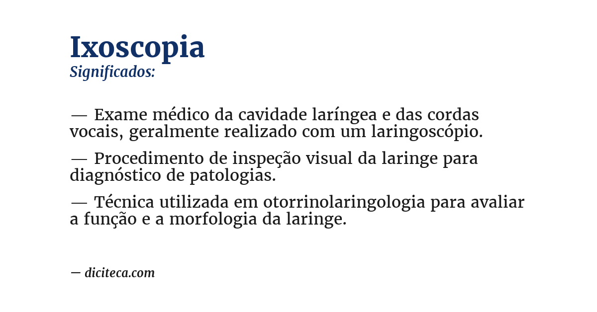 Significado de ixoscopia